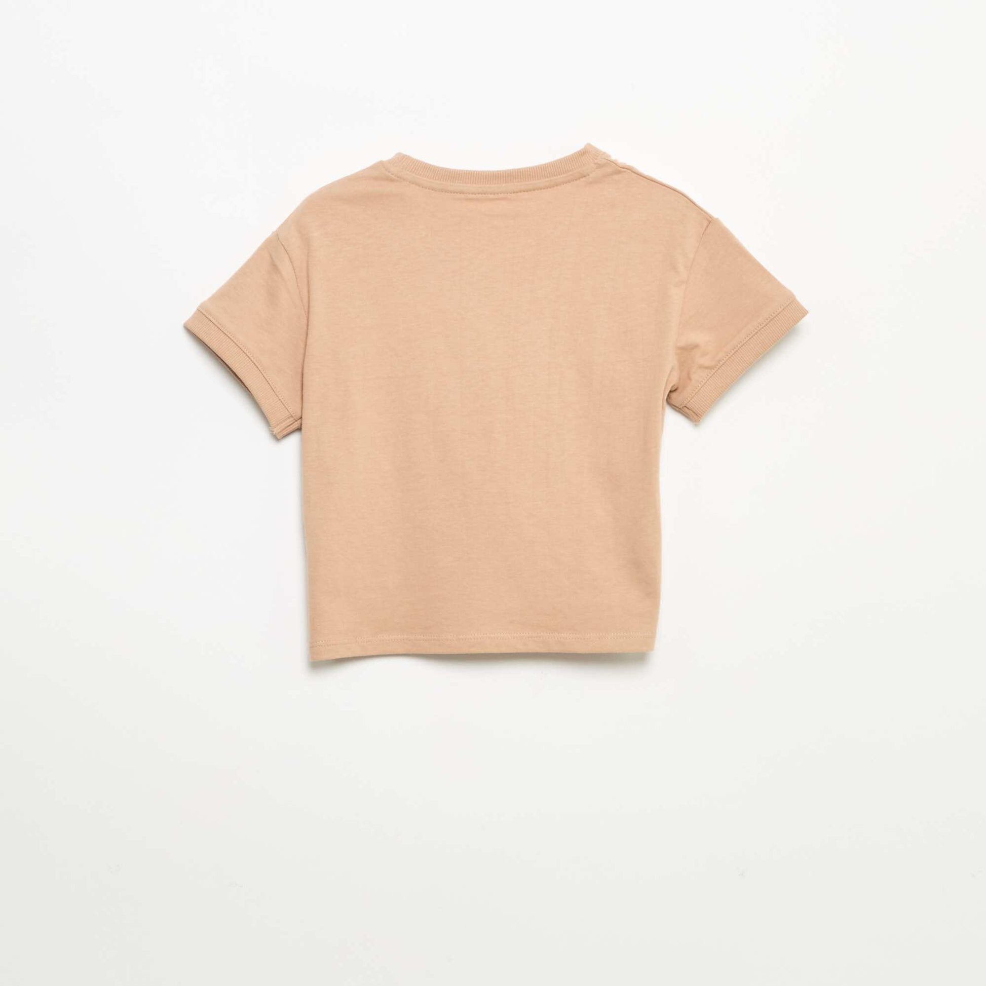 T-shirt imprimé fantaisie à manches courtes BEIGE