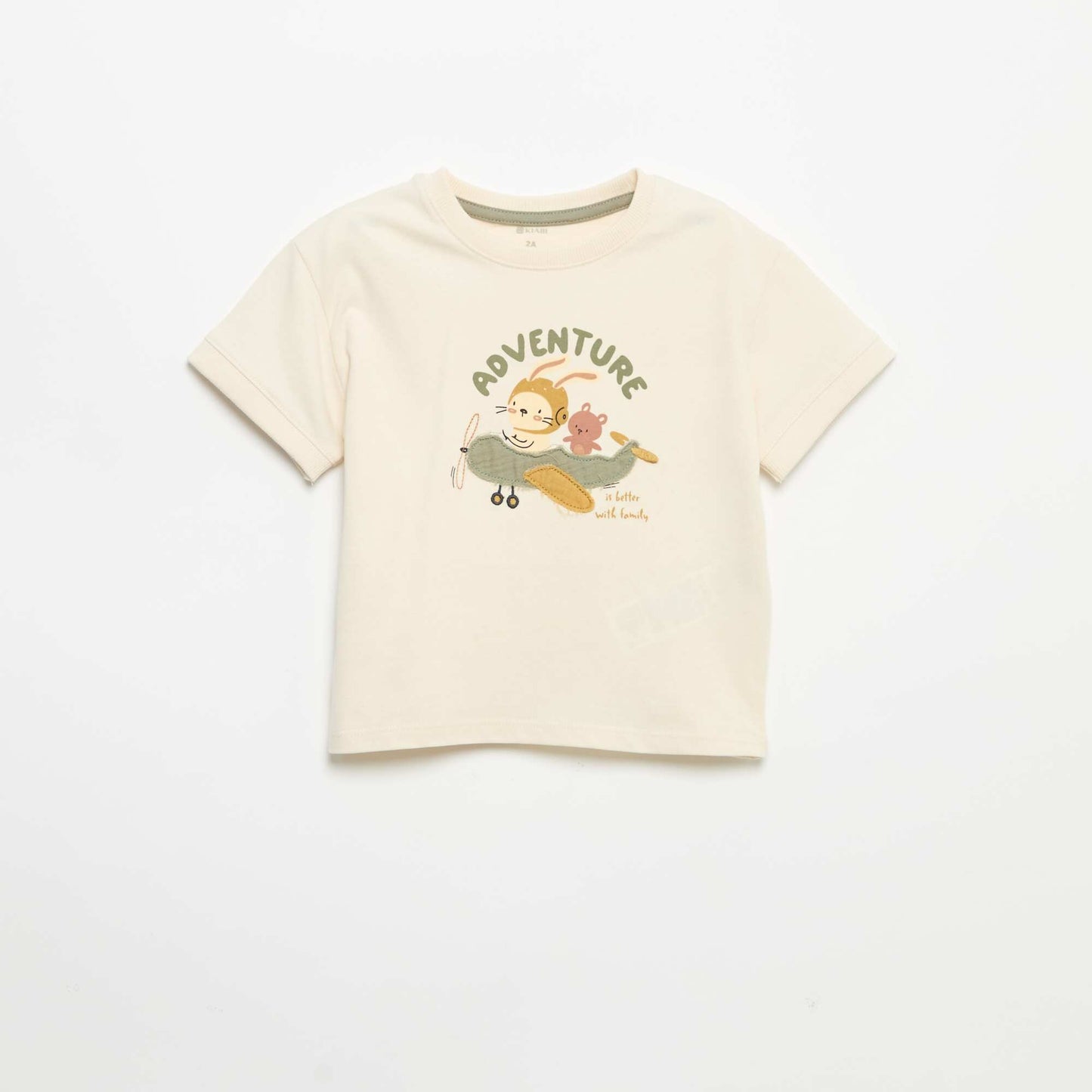 T-shirt imprimé fantaisie à manches courtes BLANC