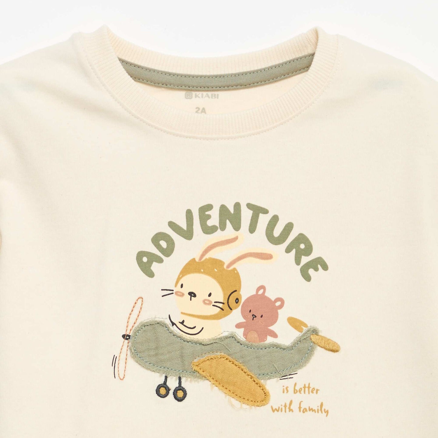T-shirt imprimé fantaisie à manches courtes BLANC