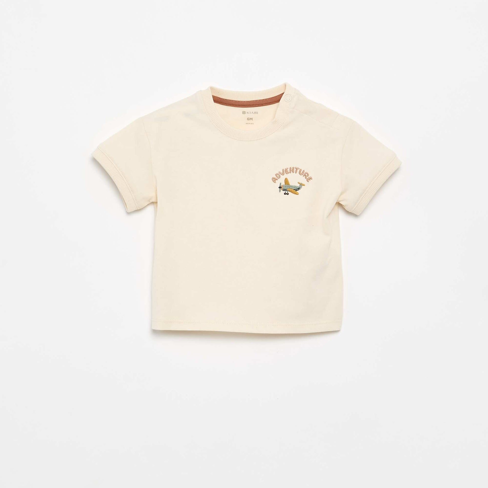 T-shirt imprimé fantaisie à manches courtes BEIGE
