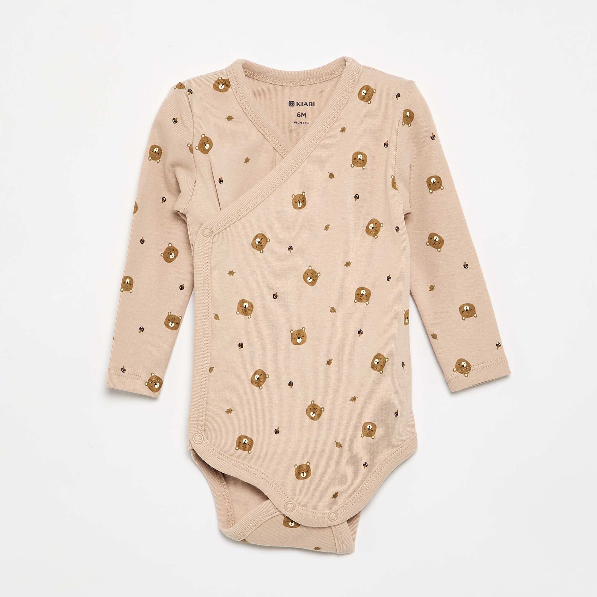 Lot de 5 bodies imprimés en coton MARRON