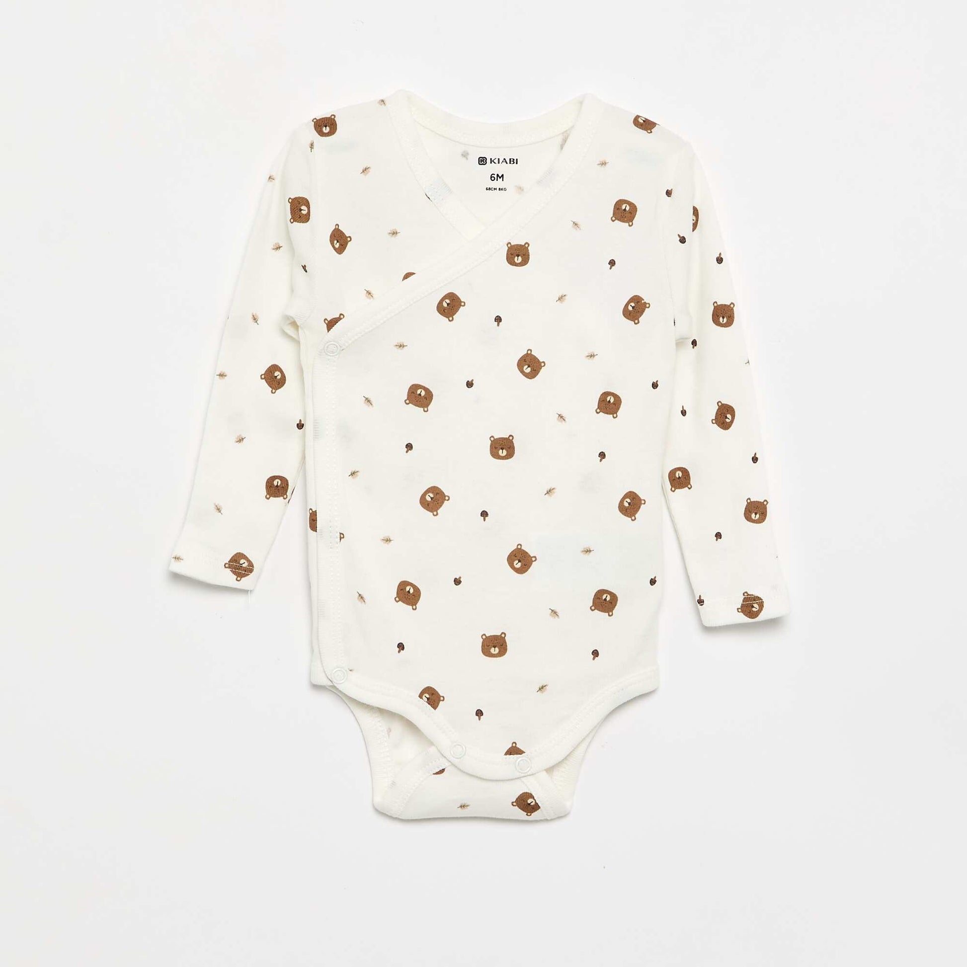 Lot de 5 bodies imprimés en coton MARRON