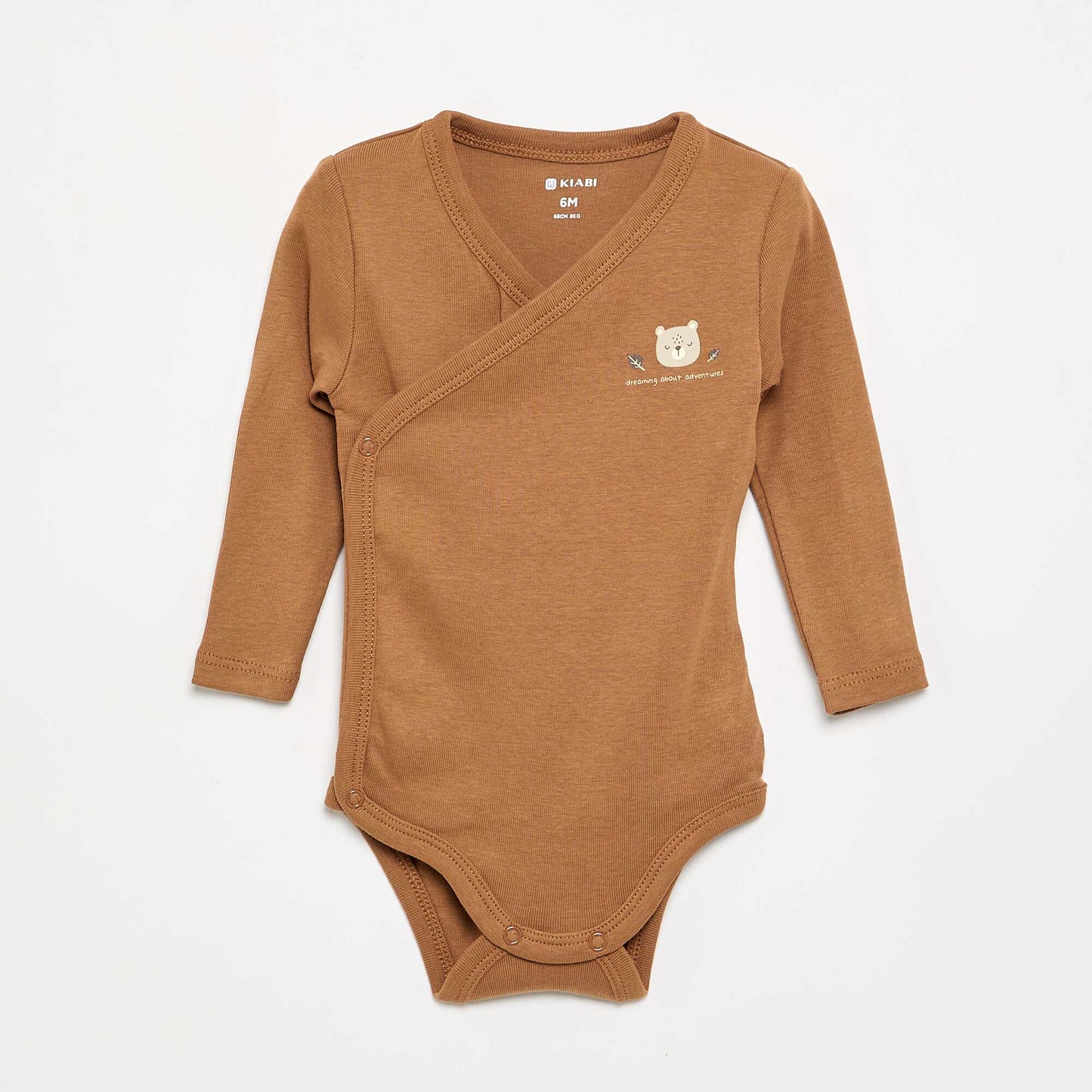 Lot de 5 bodies imprimés en coton MARRON
