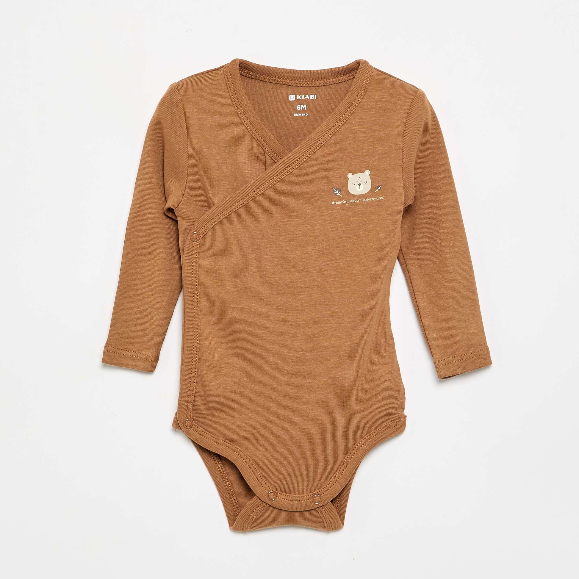 Lot de 5 bodies imprimés en coton MARRON