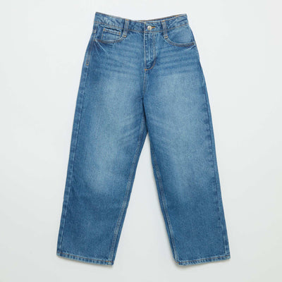 Pantalon denim coupe baggy BLEU