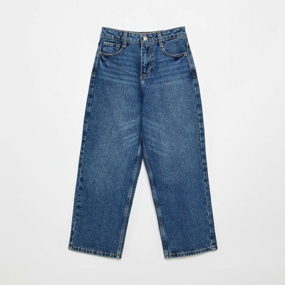 Pantalon denim coupe baggy BLEU