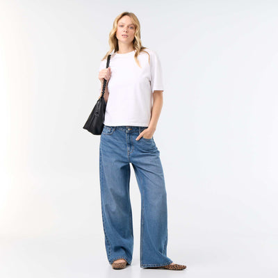 Pantalon denim baggy BLEU
