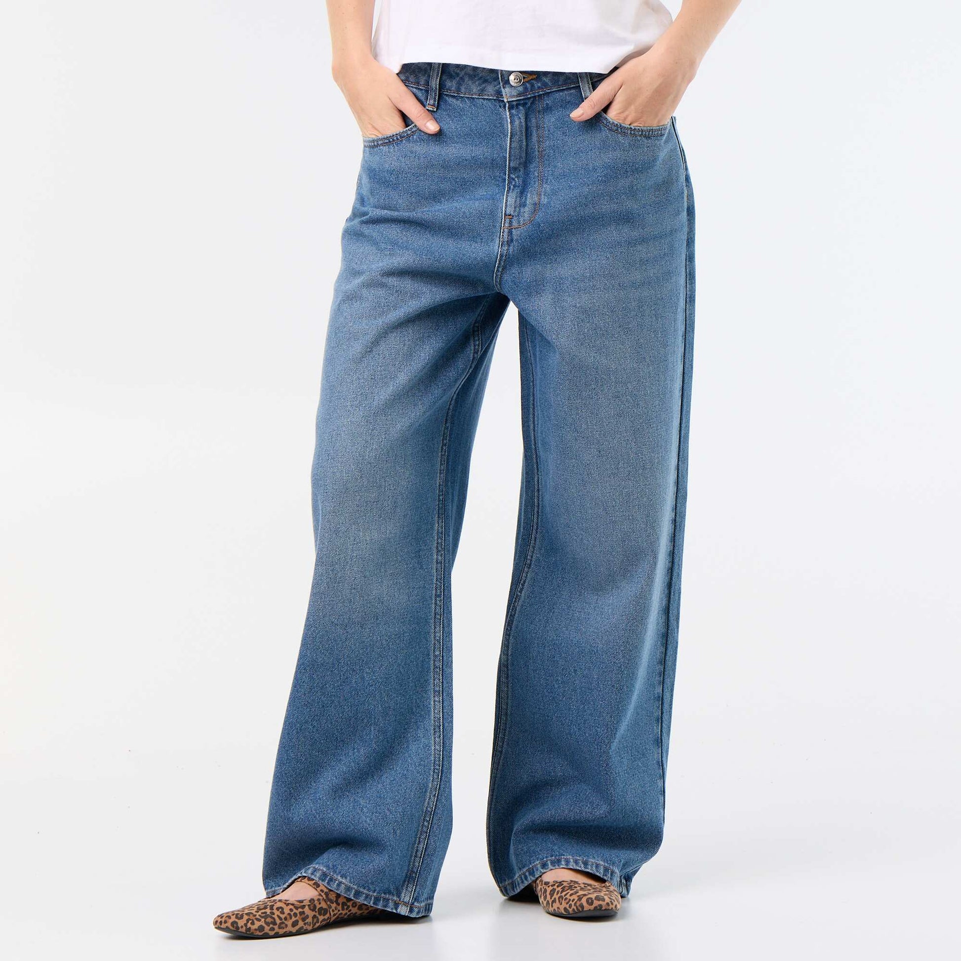 Pantalon denim baggy BLEU