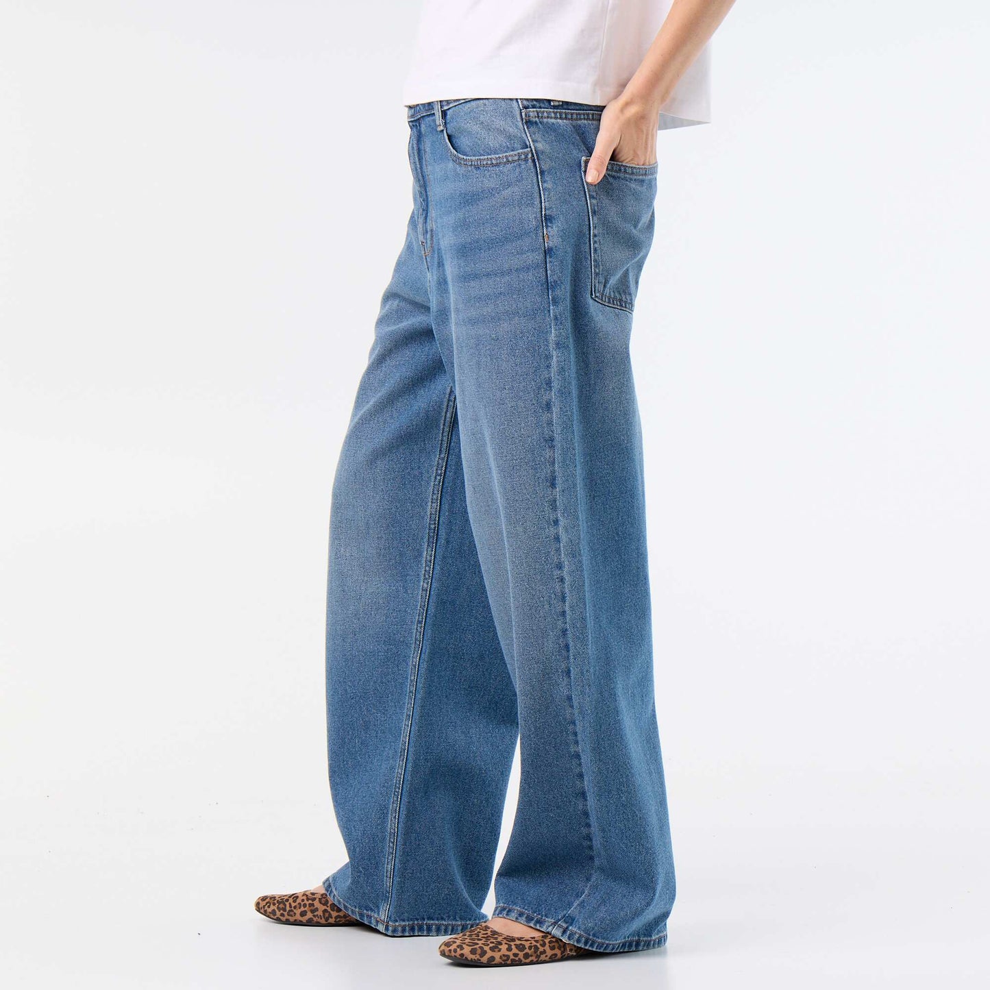 Pantalon denim baggy BLEU