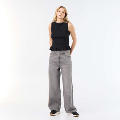 Pantalon denim baggy GRIS