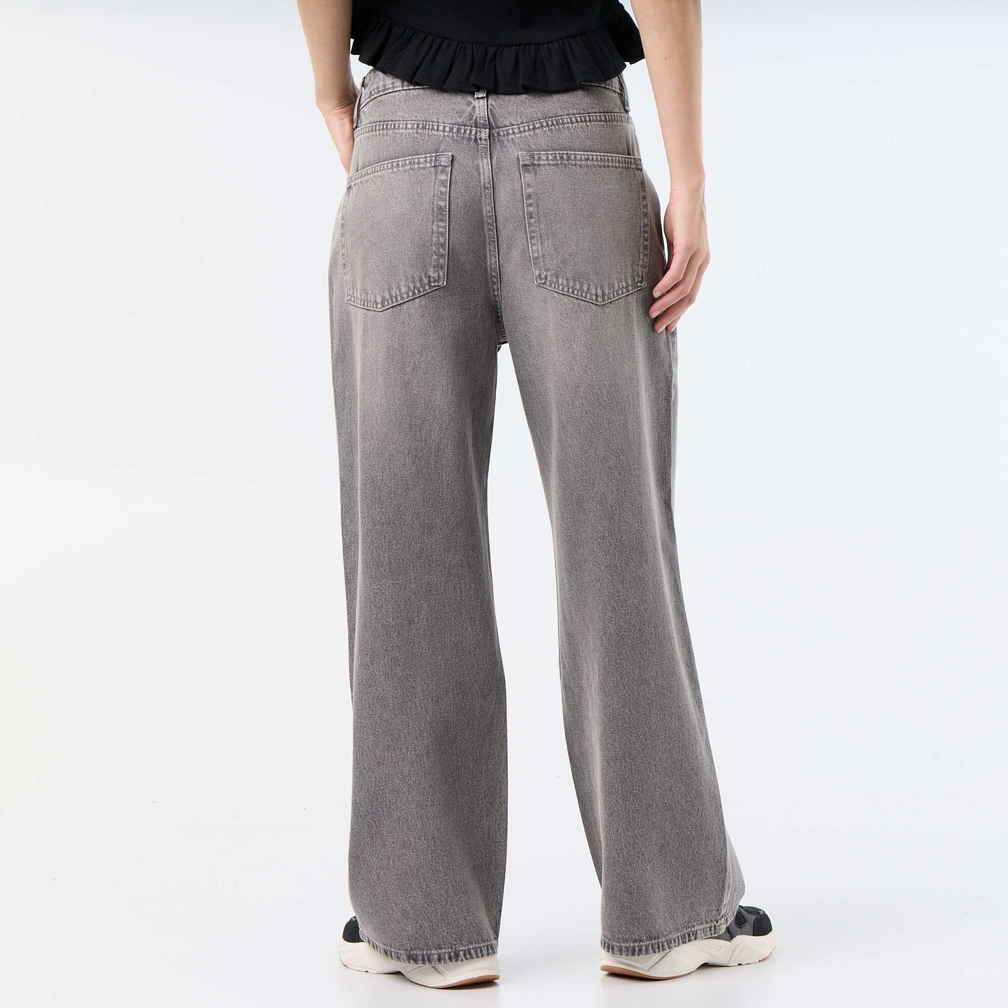 Pantalon denim baggy GRIS