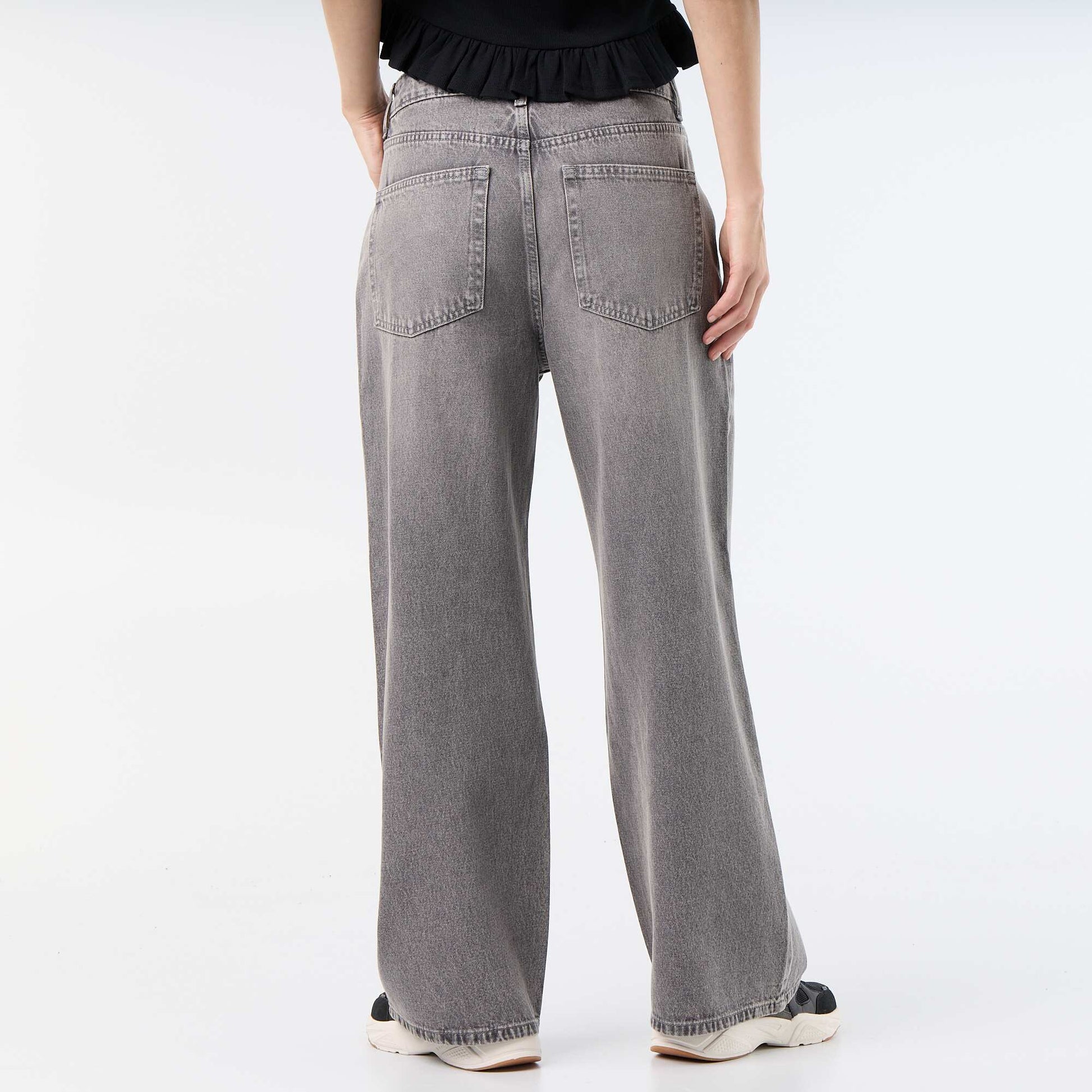 Pantalon denim baggy GRIS