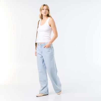 Pantalon denim baggy BLEU