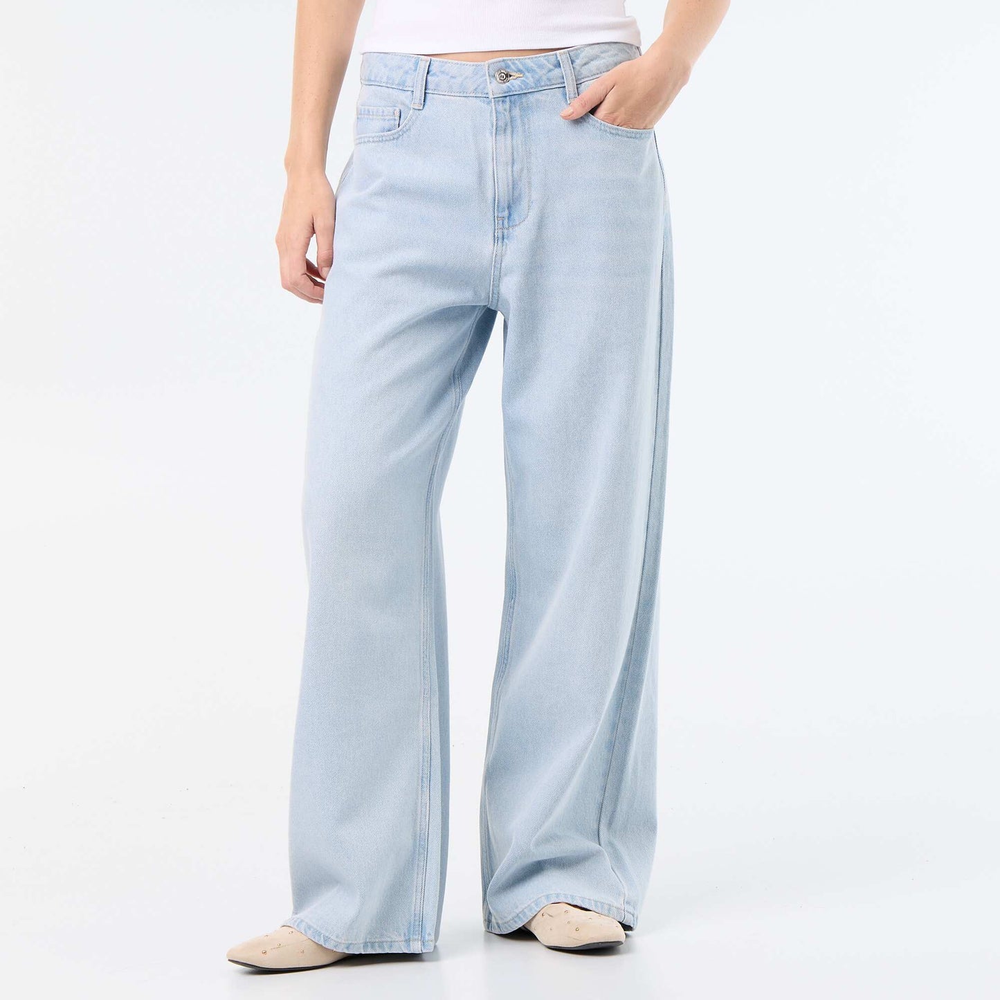 Pantalon denim baggy BLEU