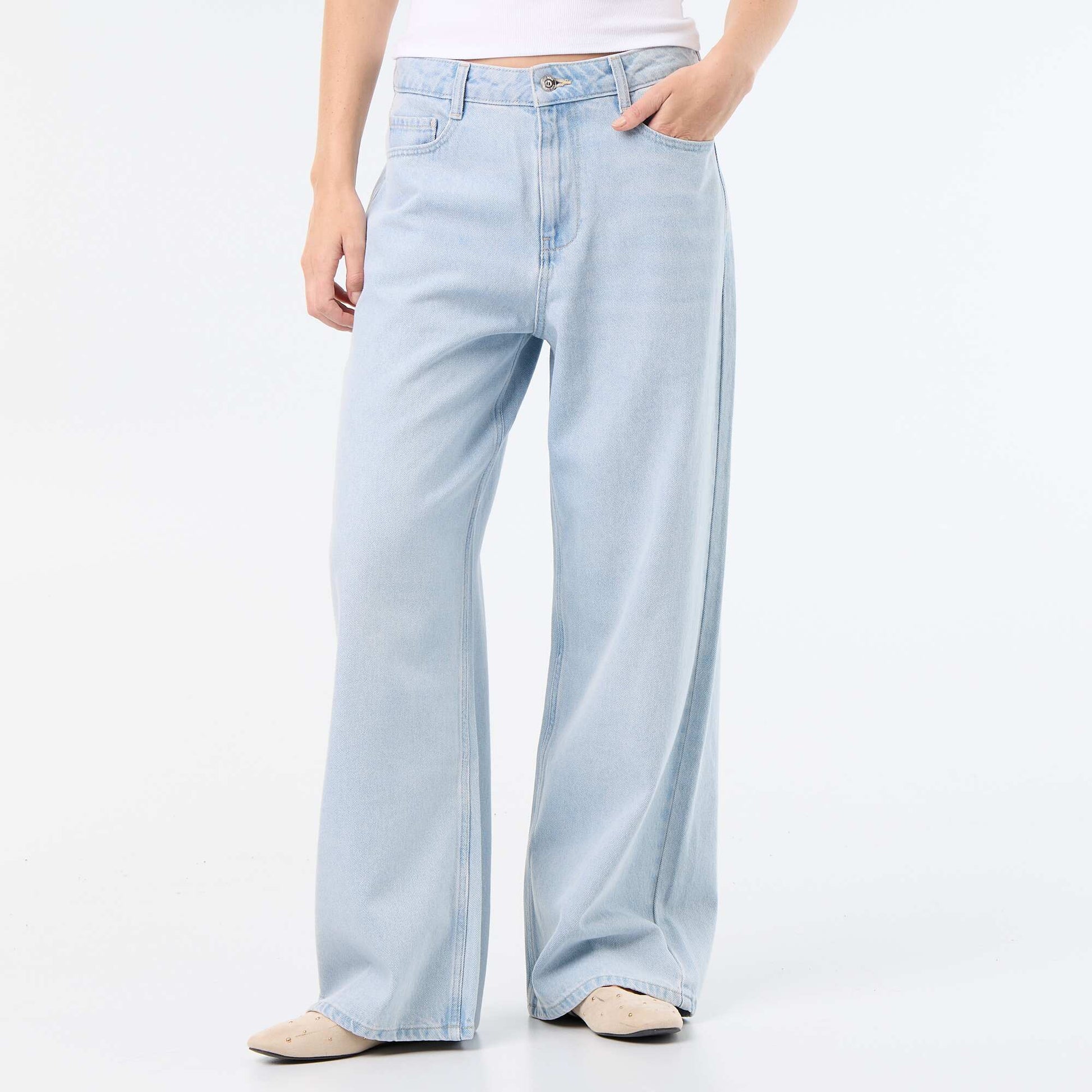 Pantalon denim baggy BLEU