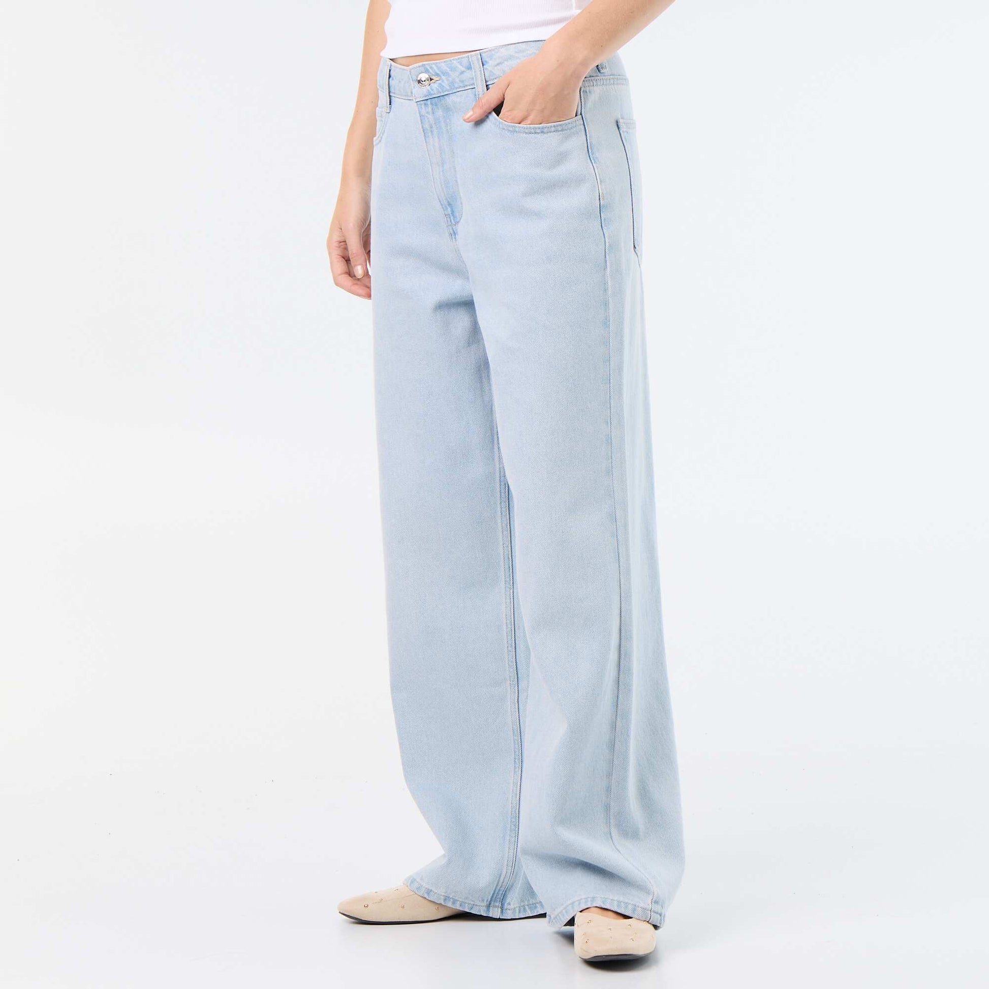 Pantalon denim baggy BLEU