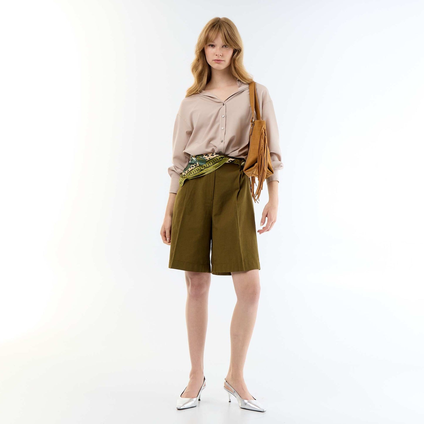 Chemisier fluide uni BEIGE