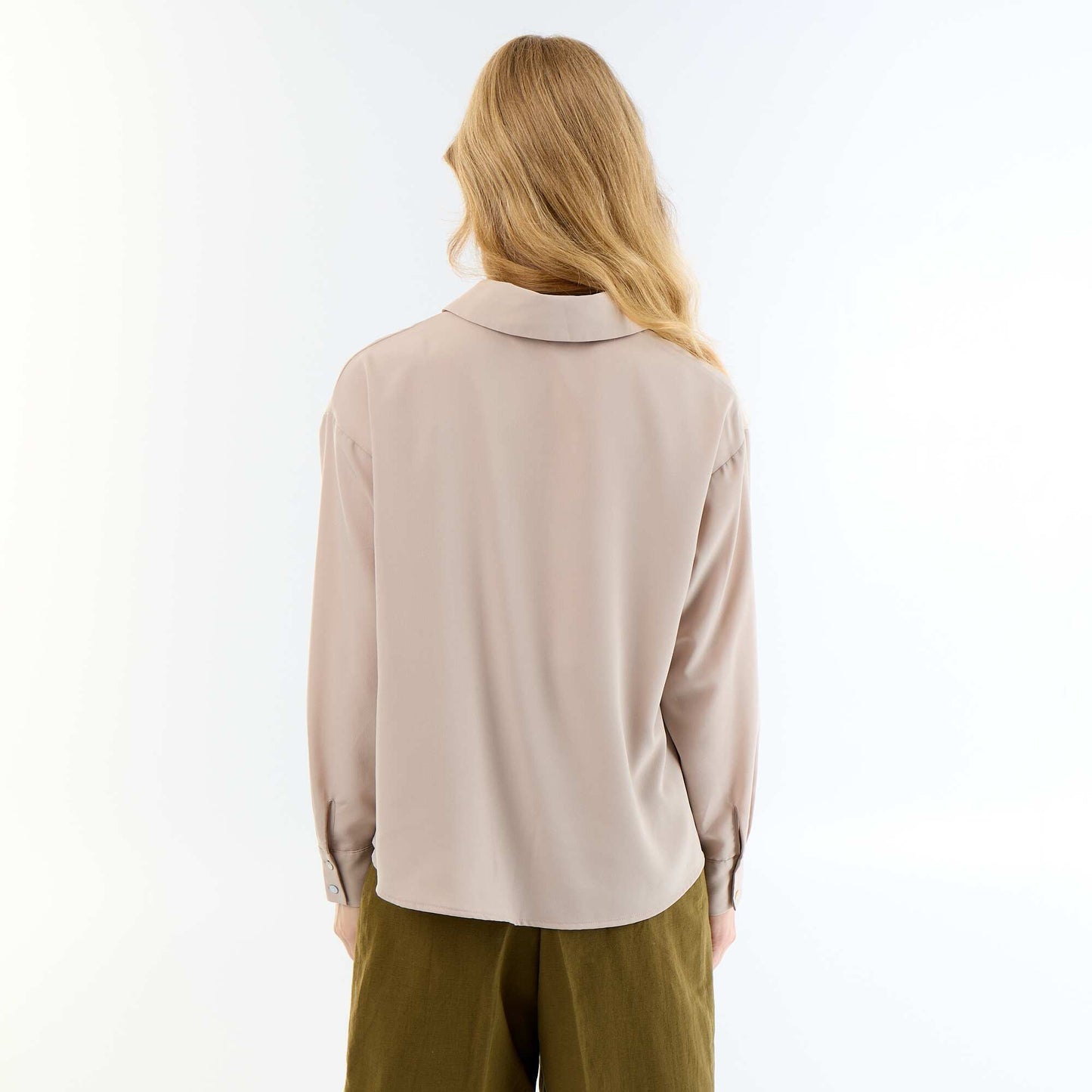 Chemisier fluide uni BEIGE