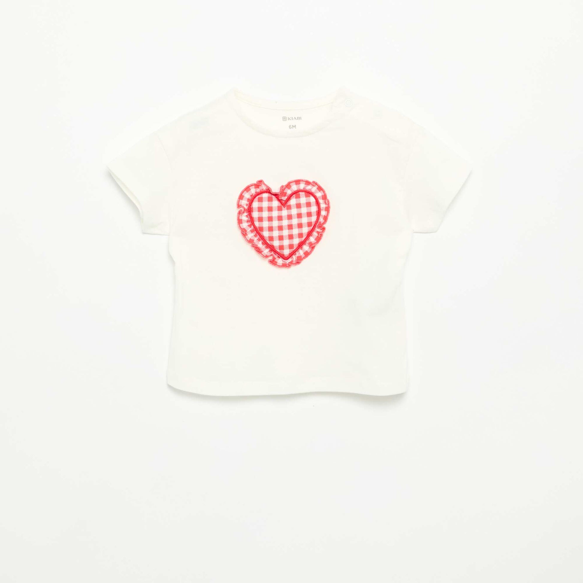 T-shirt à manches courtes avec cœur cousu BLANC