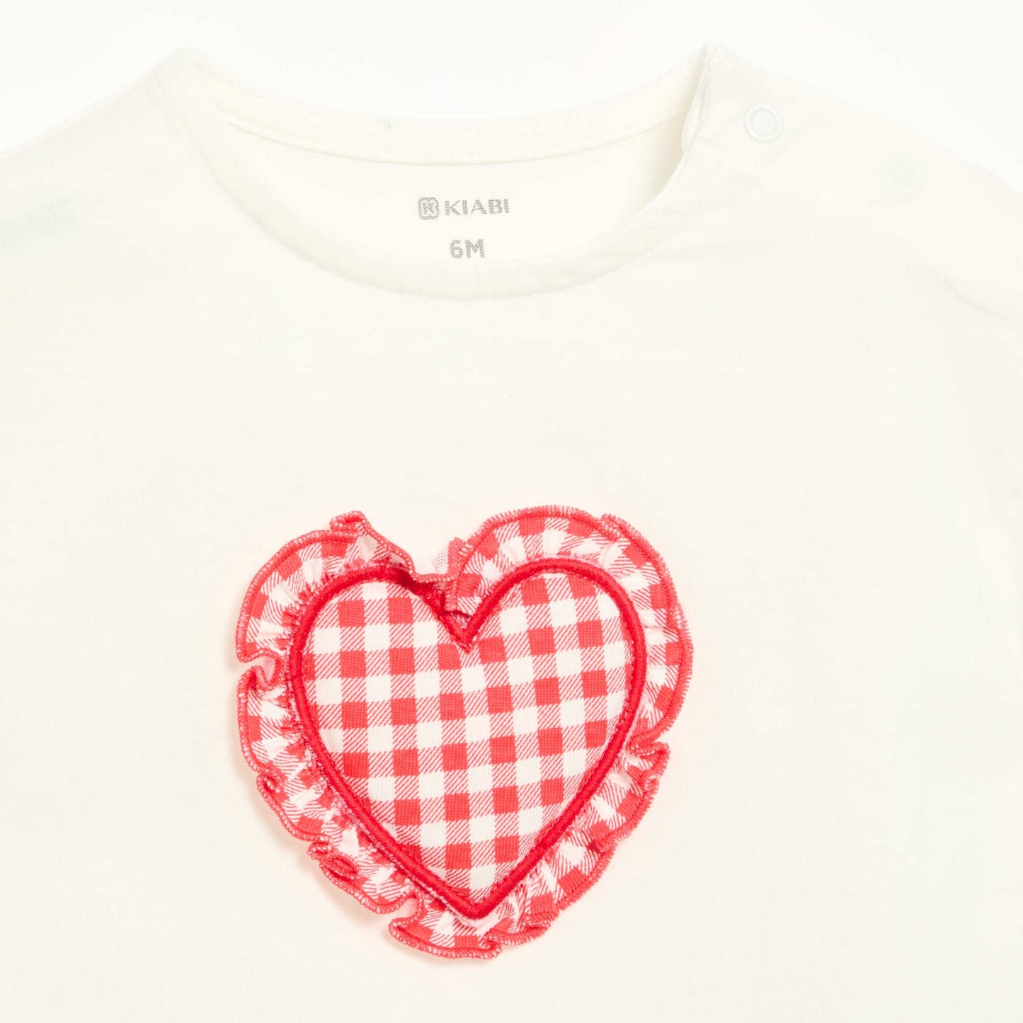 T-shirt à manches courtes avec cœur cousu BLANC