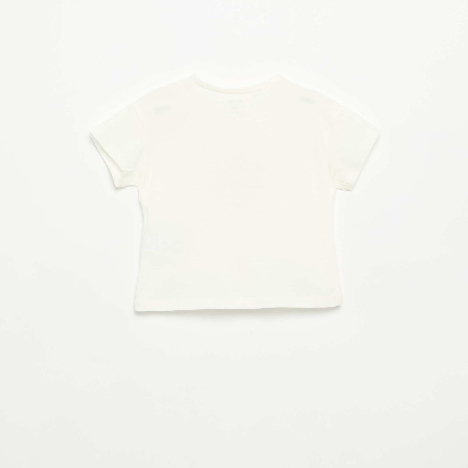 T-shirt à manches courtes avec cœur cousu BLANC