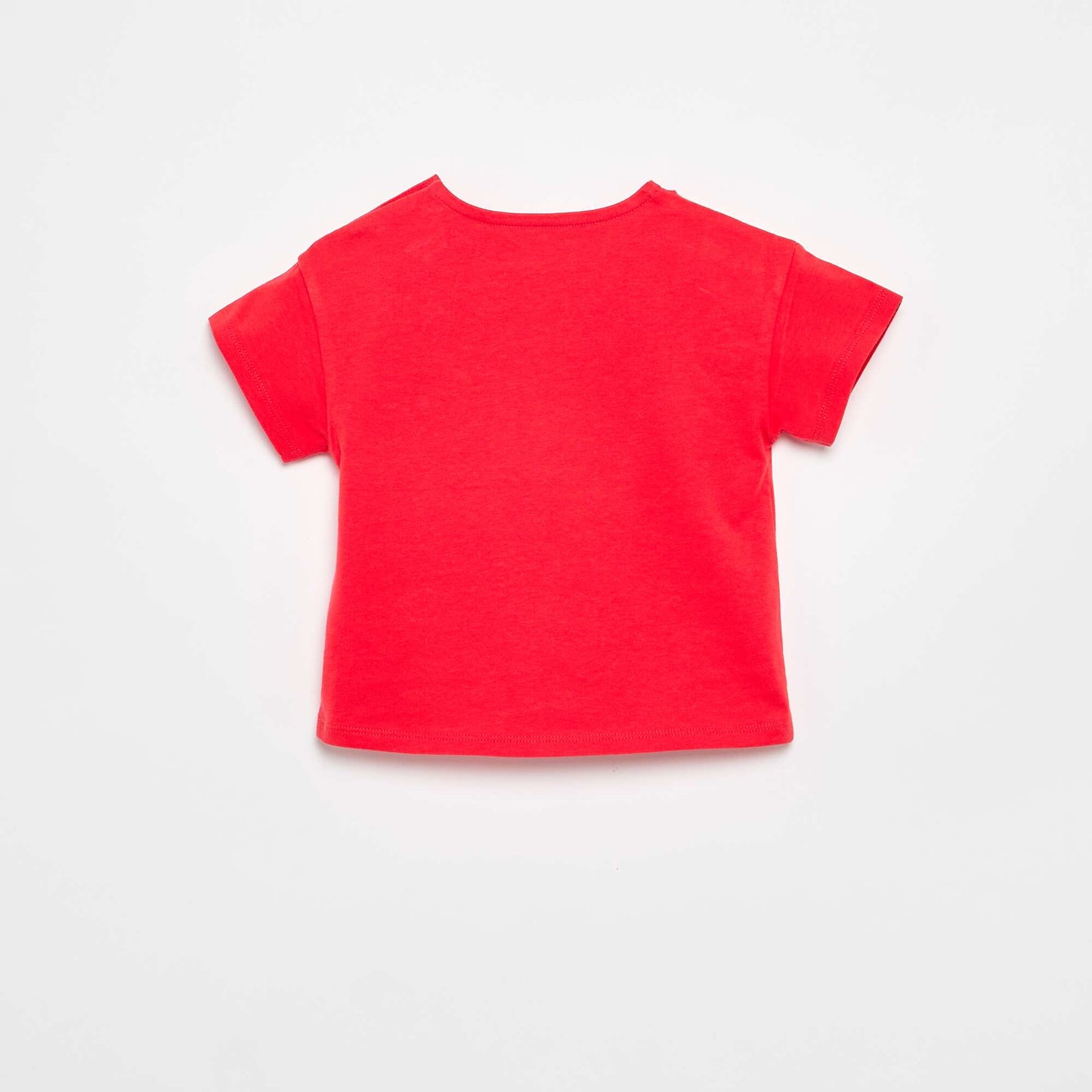 T-shirt à manches courtes avec cœur cousu ROUGE