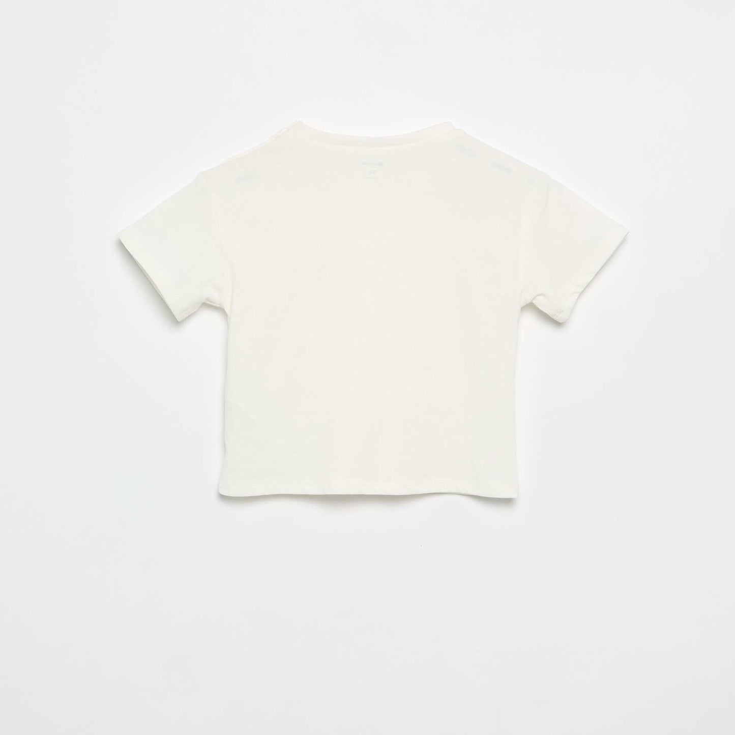 Tee-shirt à manches courtes avec fleurs sur l'épaule BLANC