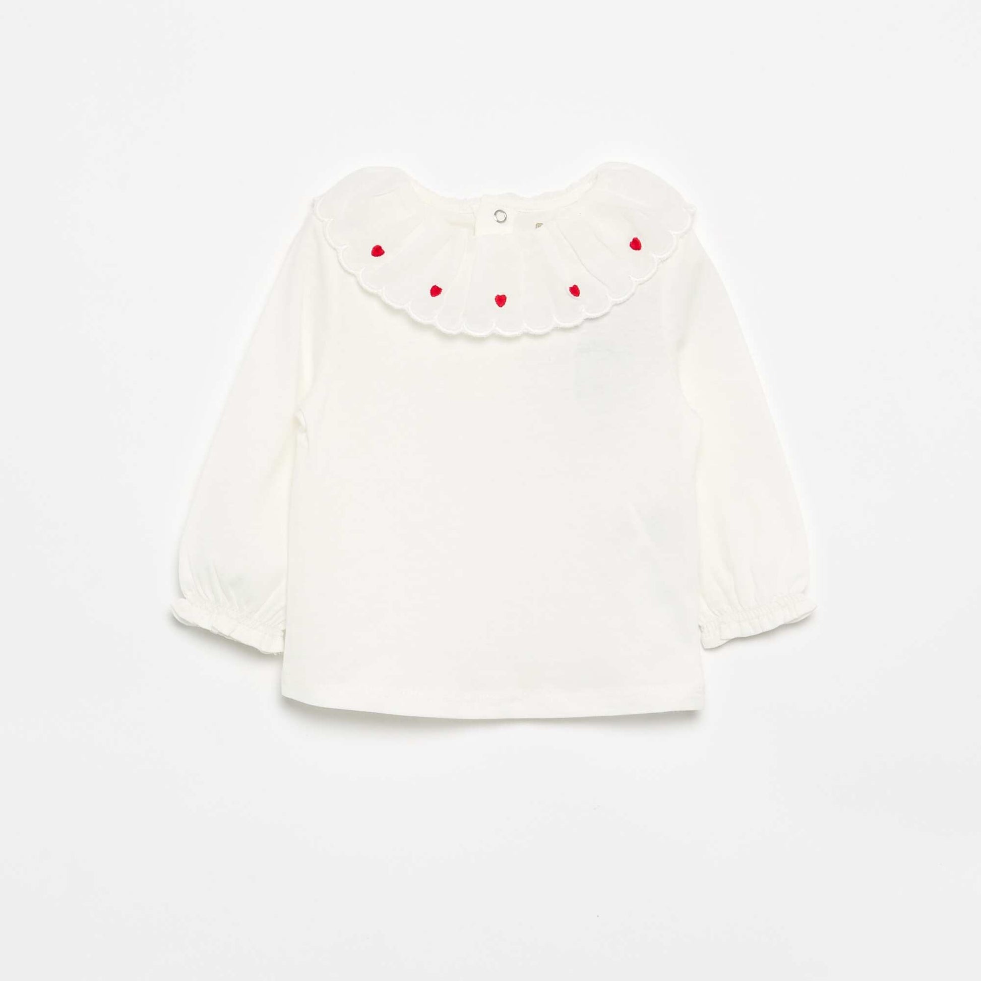 T-shirt avec col Claudine BLANC
