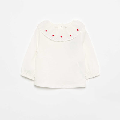 T-shirt avec col Claudine BLANC