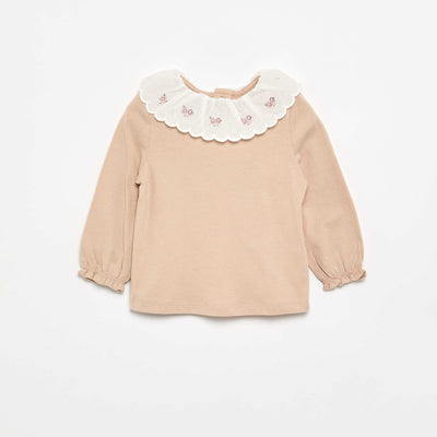 T-shirt avec col Claudine BEIGE
