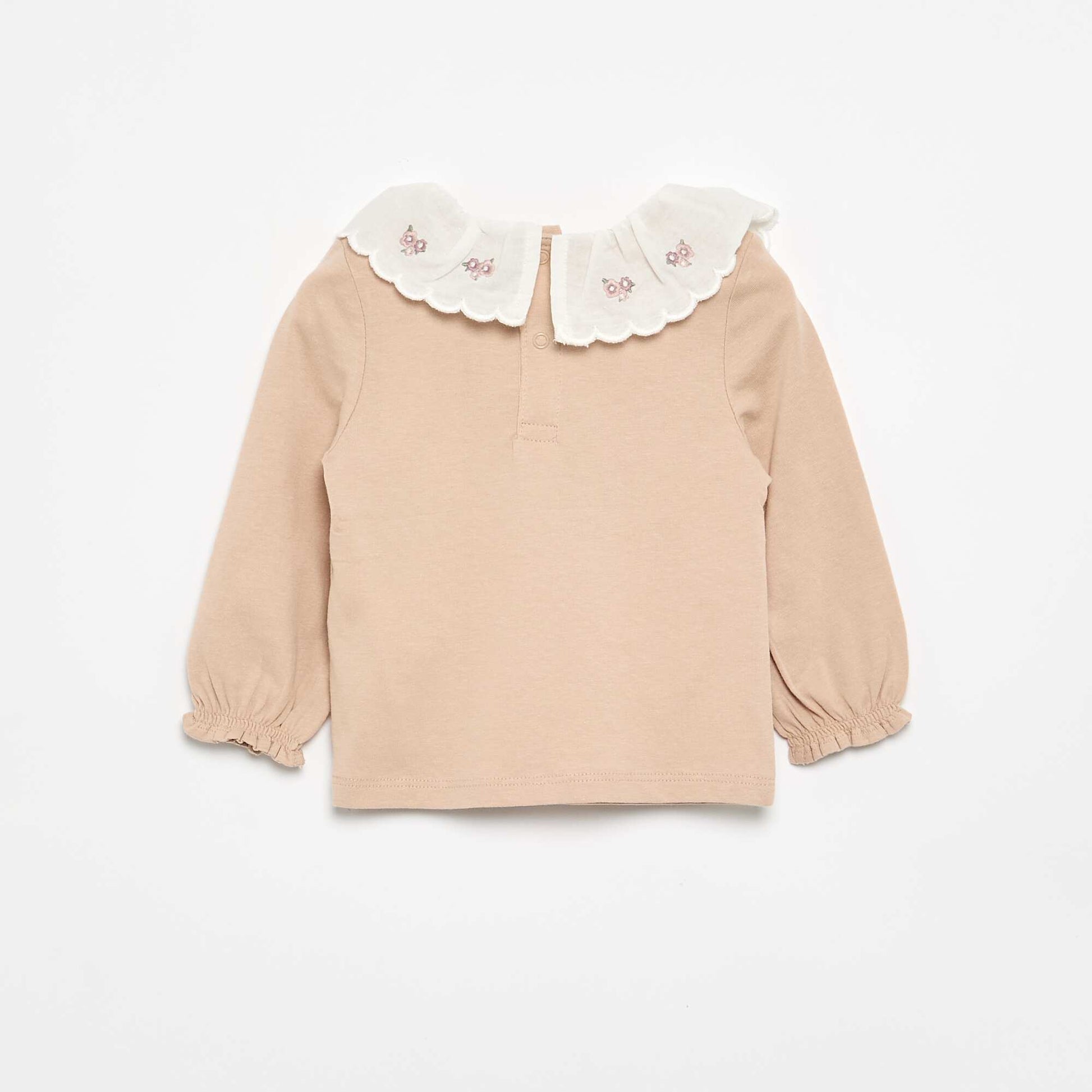 T-shirt avec col Claudine BEIGE