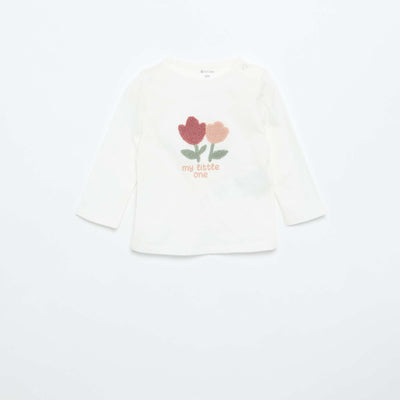 T-shirt en jersey à manches longues BLANC