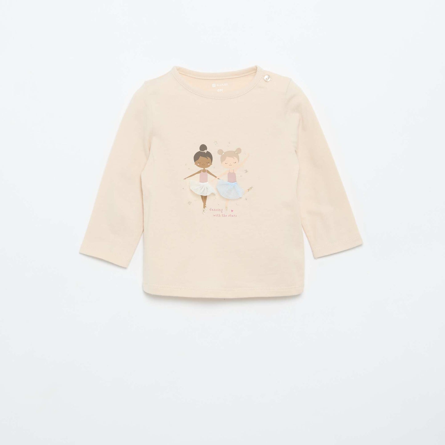 T-shirt en jersey à manches longues BEIGE