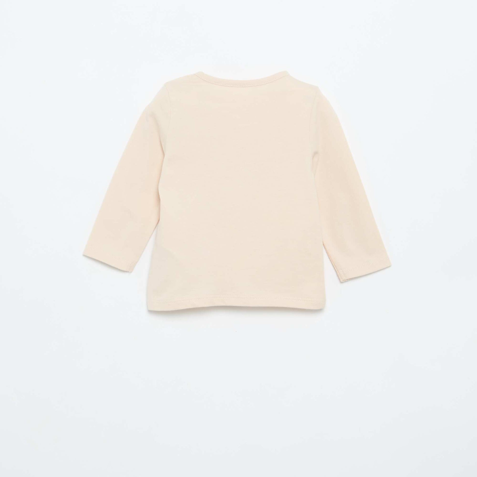 T-shirt en jersey à manches longues BEIGE
