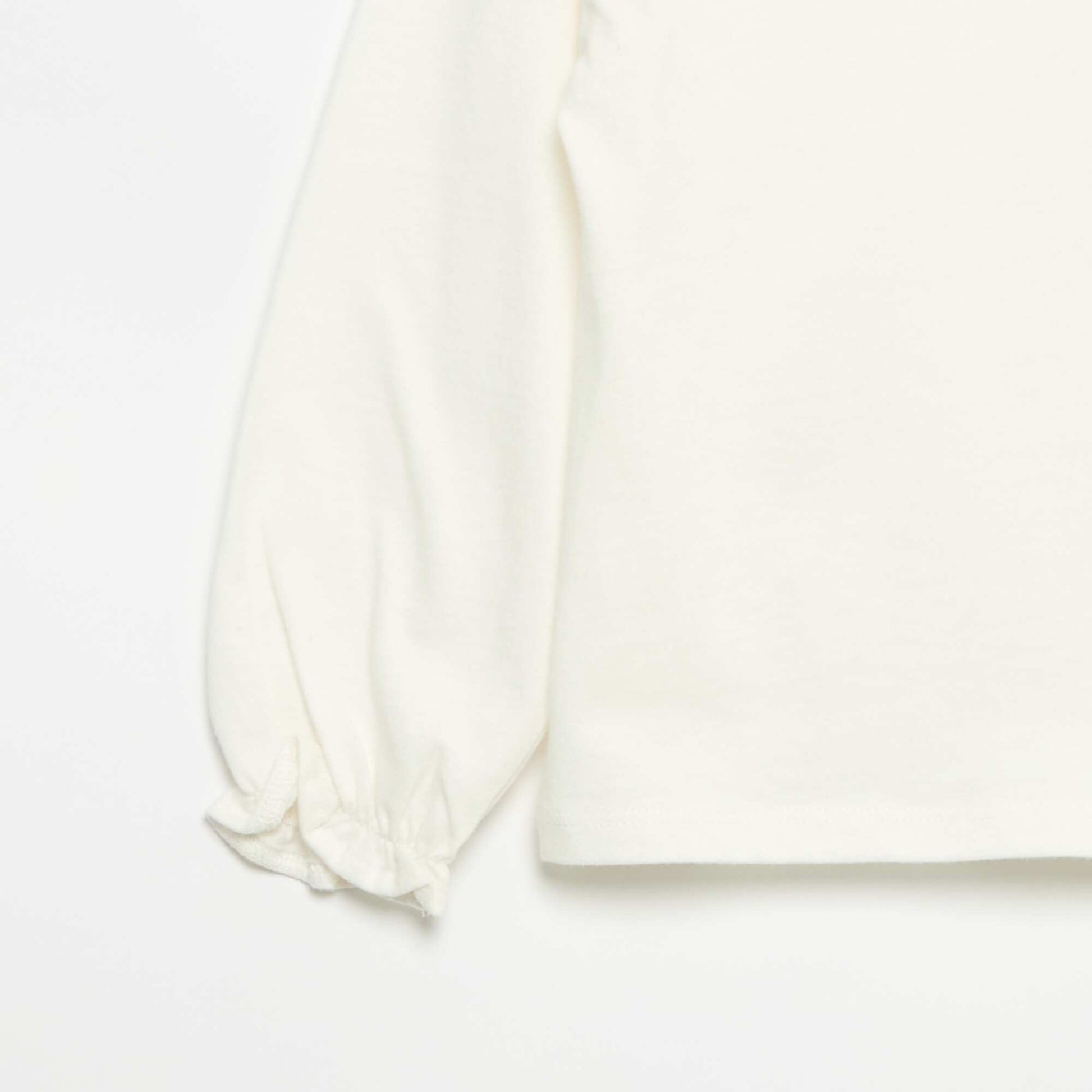 T-shirt avec nœuds décoratifs manches longues BLANC