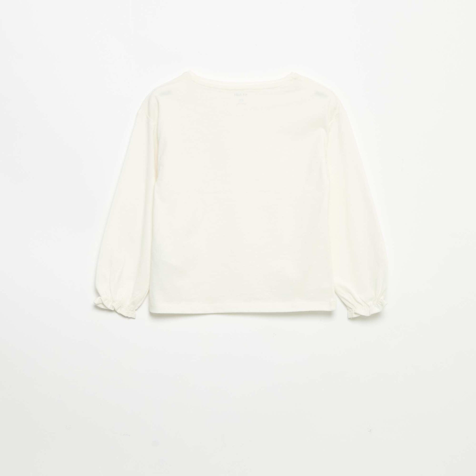T-shirt avec nœuds décoratifs manches longues BLANC