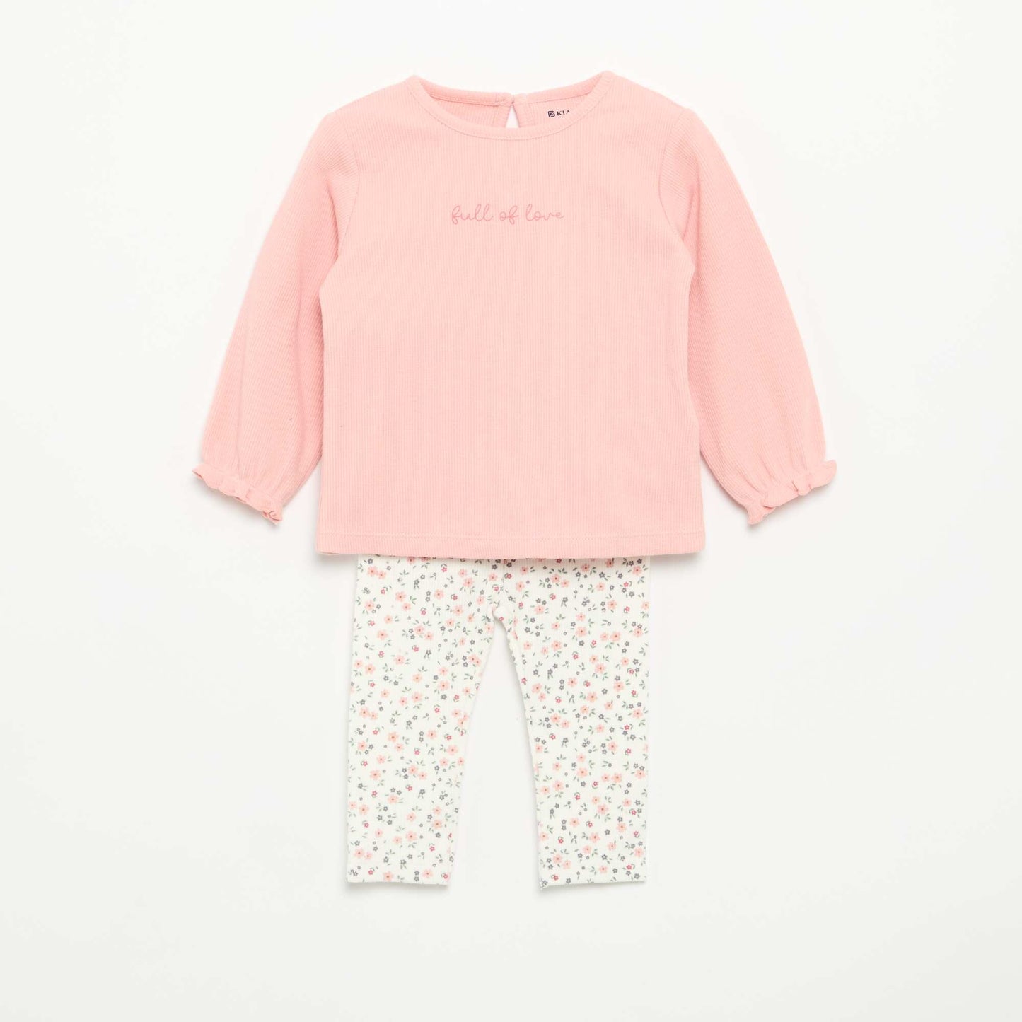 Ensemble 2 pièces - T-shirt à manches longues + legging ROSE