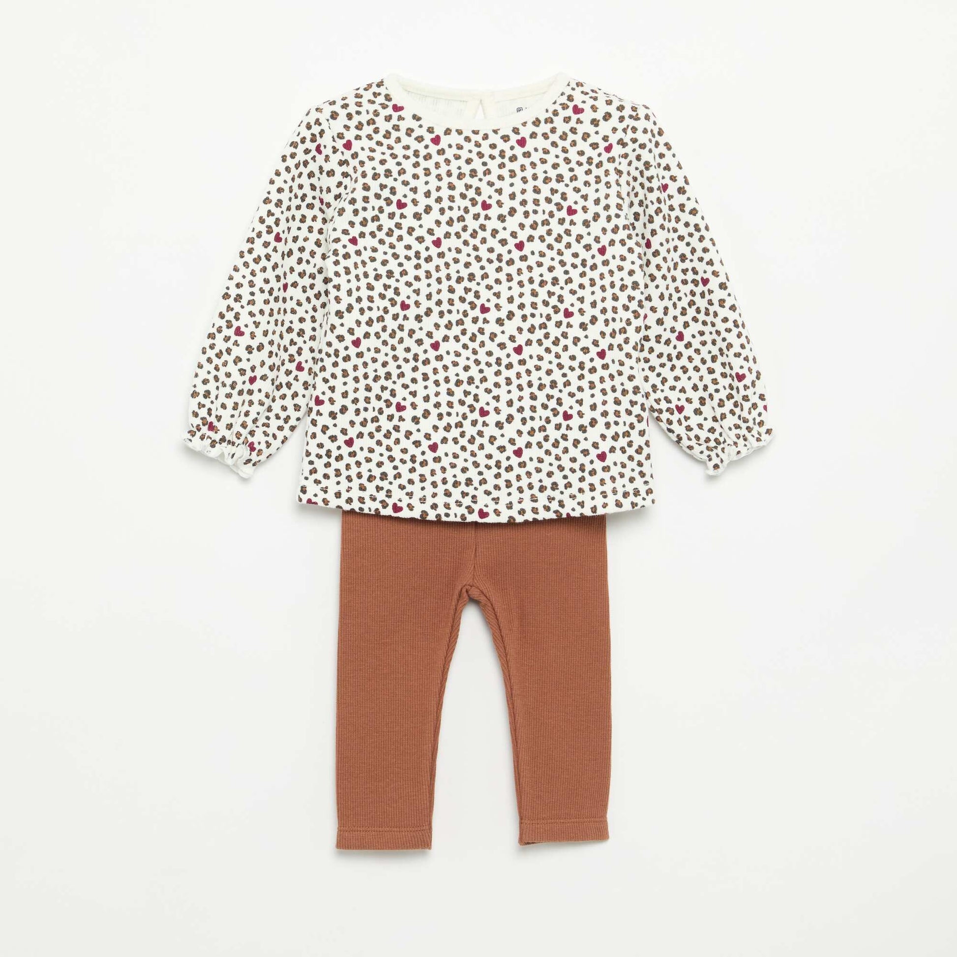 Ensemble 2 pièces - T-shirt à manches longues + legging BLANC