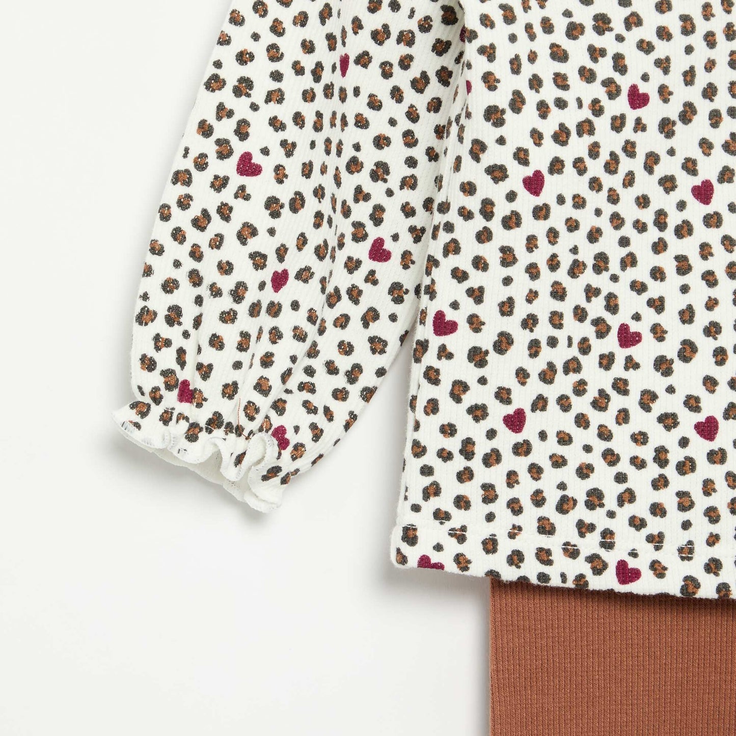 Ensemble 2 pièces - T-shirt à manches longues + legging BLANC