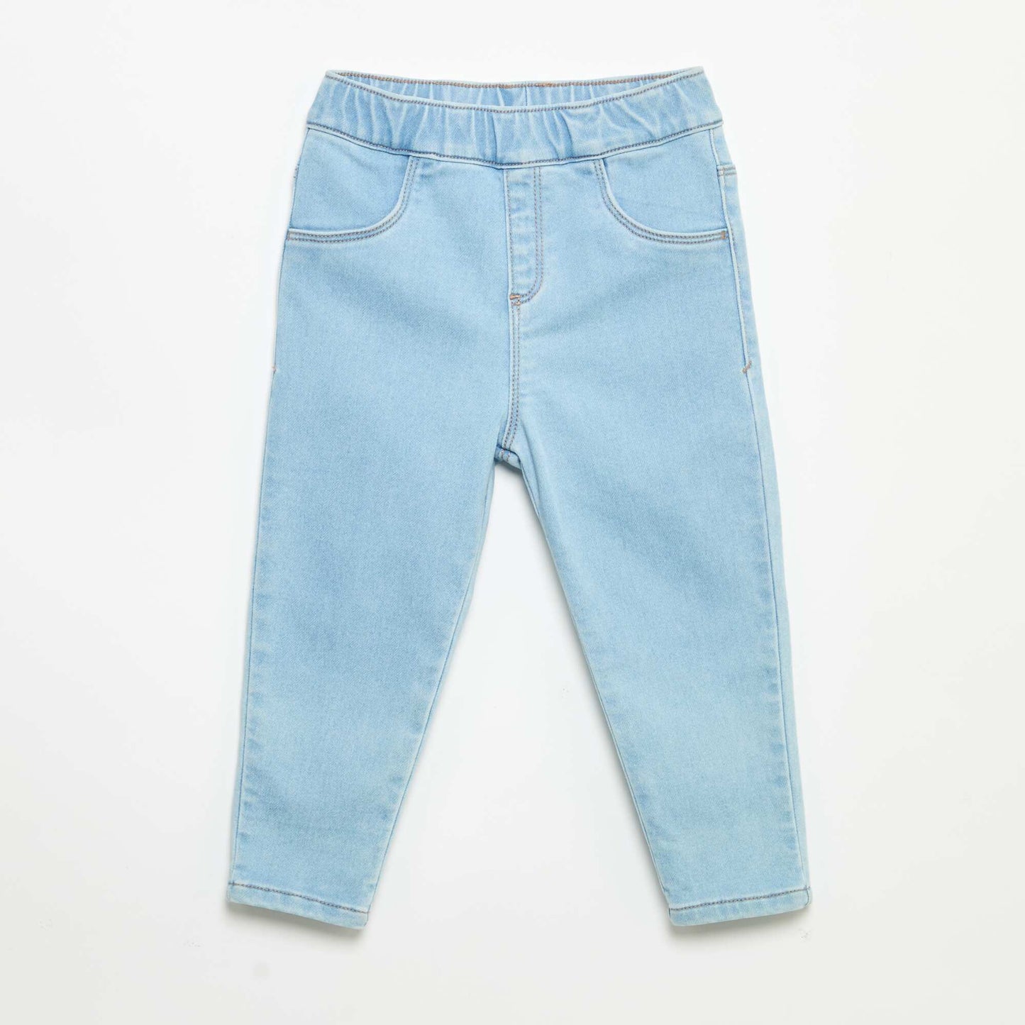 Pantalon denim avec revers à la base BLEU