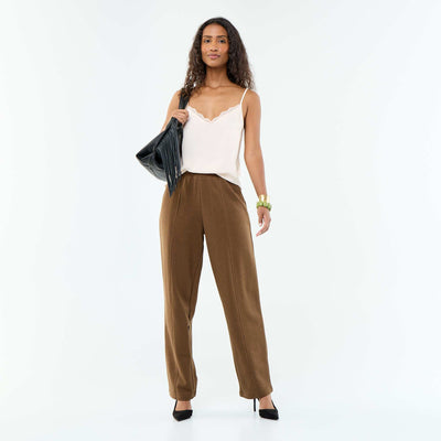 Jogging maille lourde MARRON