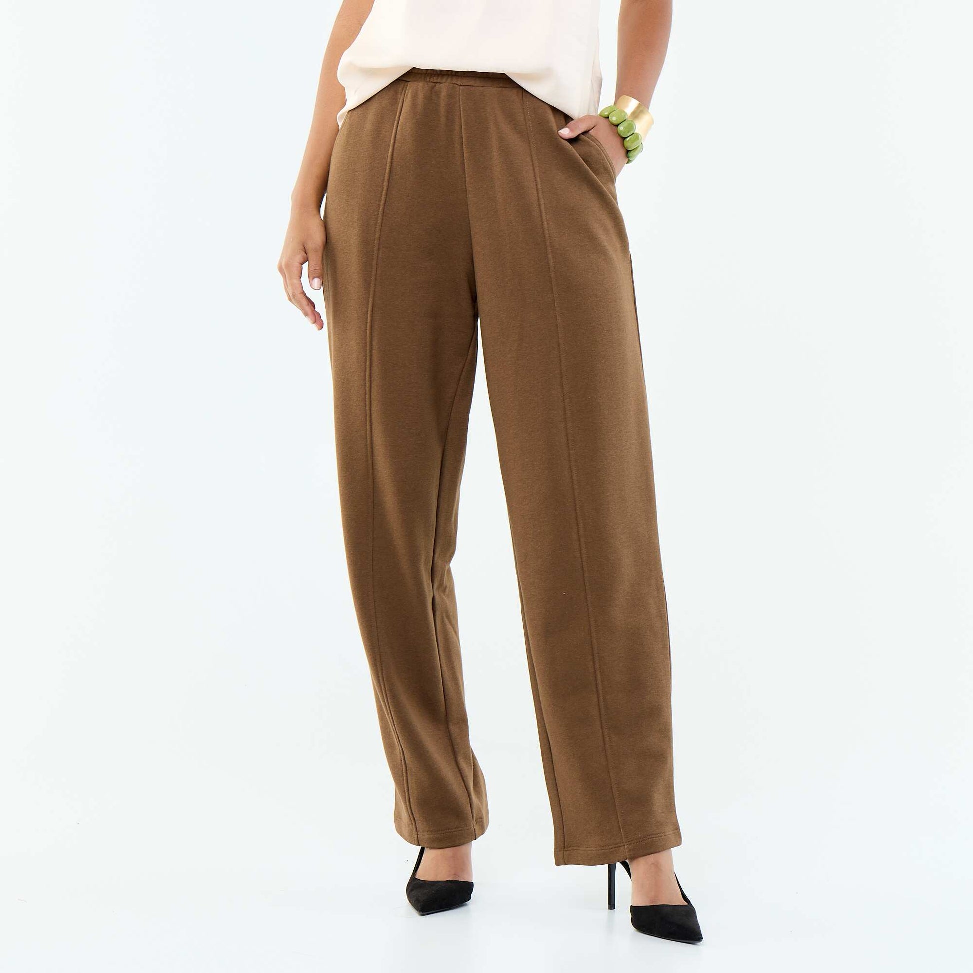 Jogging maille lourde MARRON