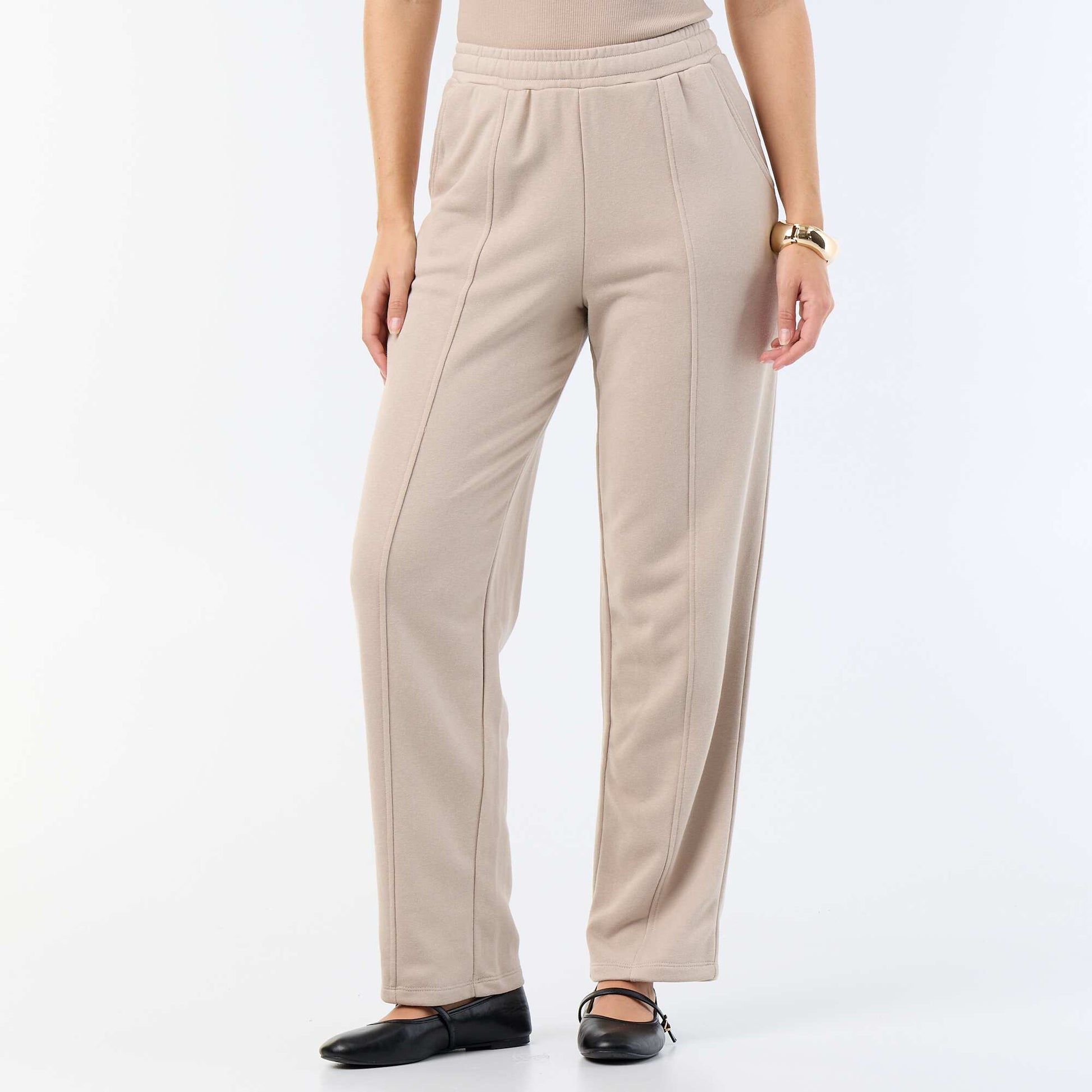 Jogging maille lourde BEIGE