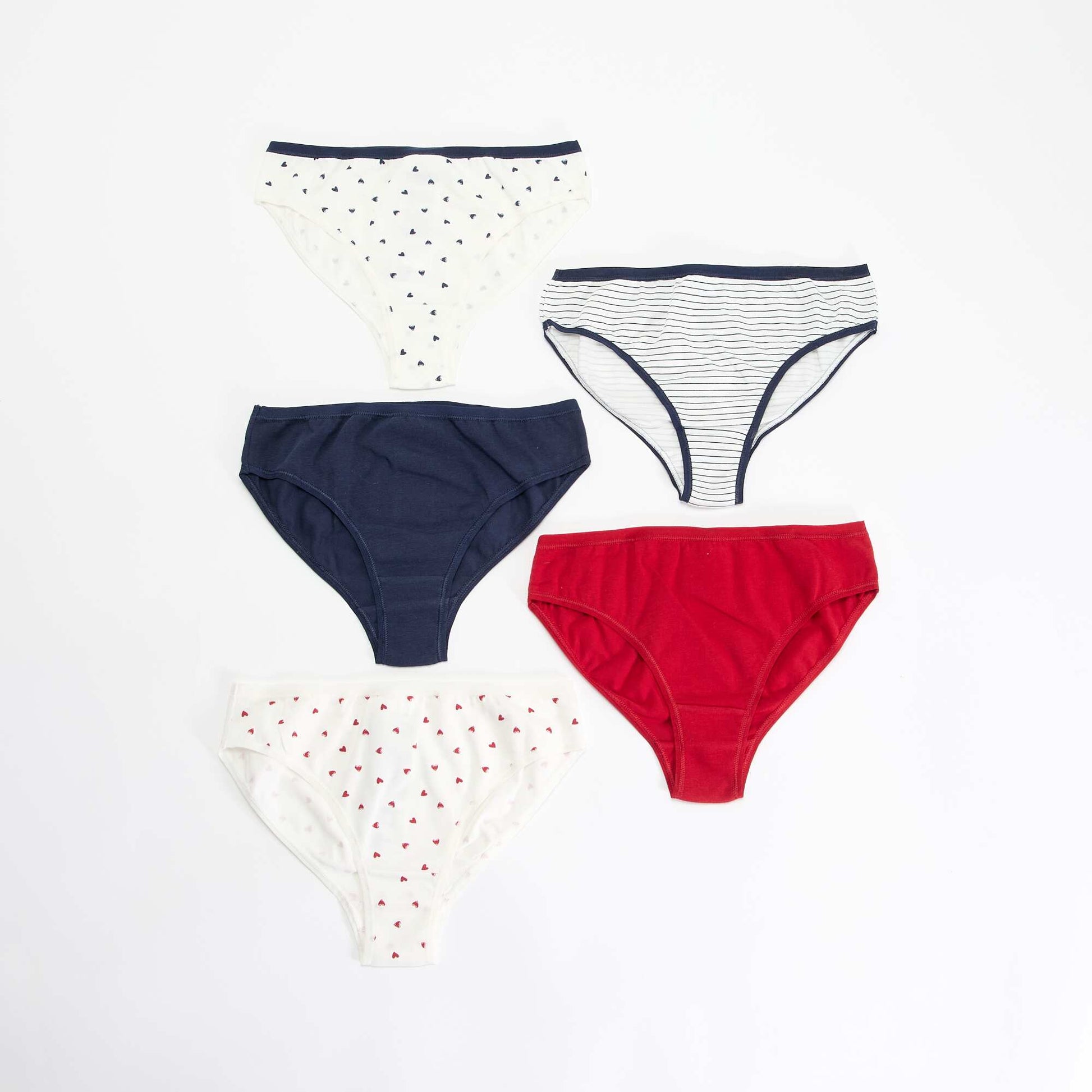 Lot de 5 culottes imprimées BLANC