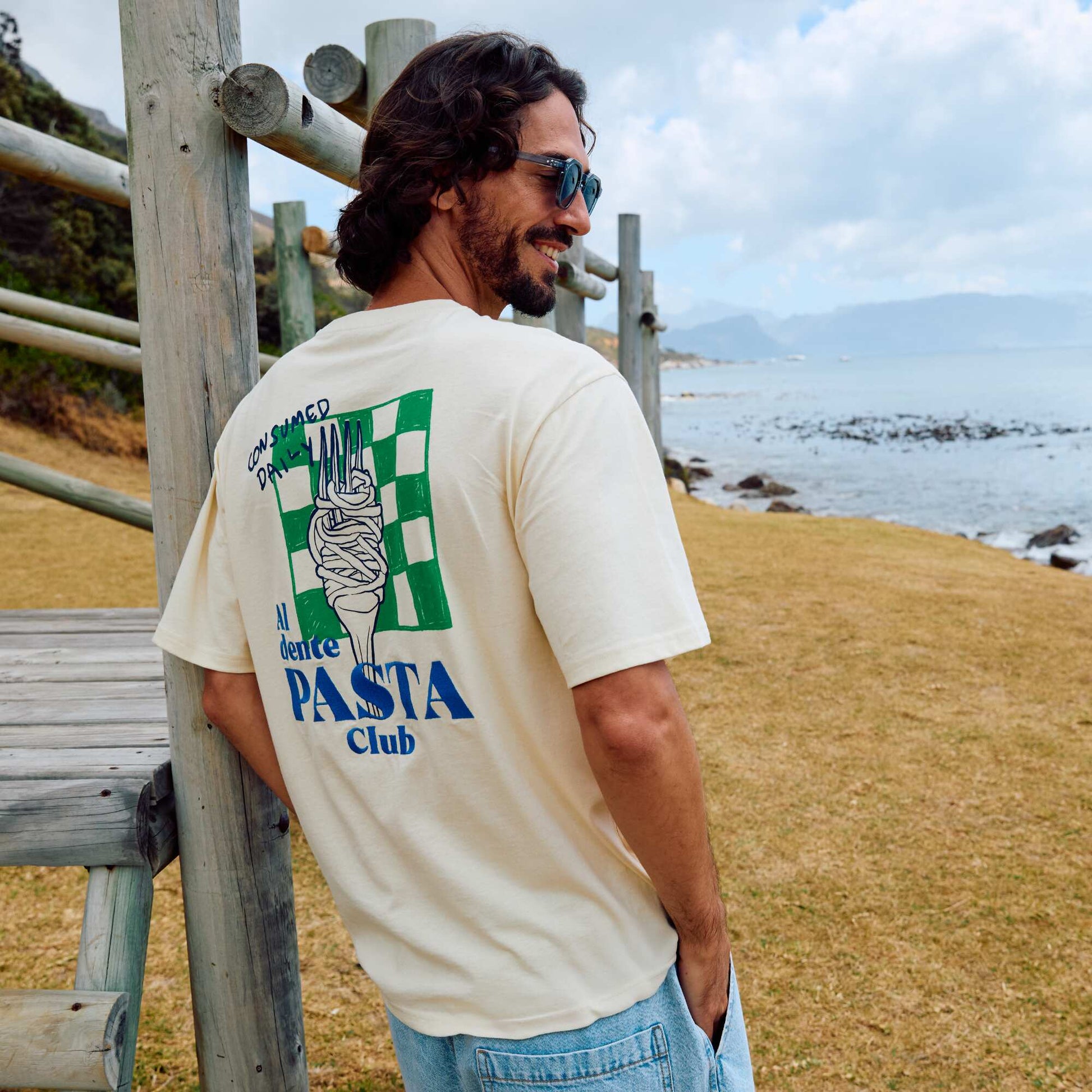 T-shirt à manches courtes avec imprimés et broderies recto/verso JAUNE