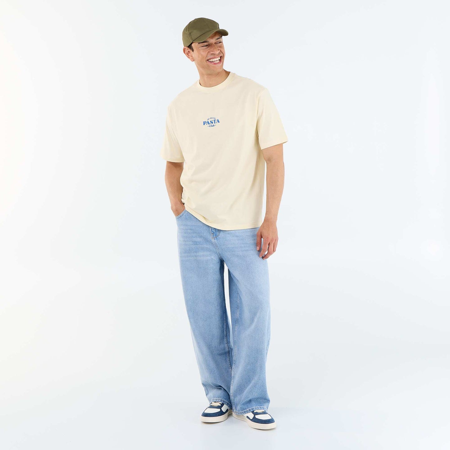 T-shirt à manches courtes avec imprimés et broderies recto/verso JAUNE