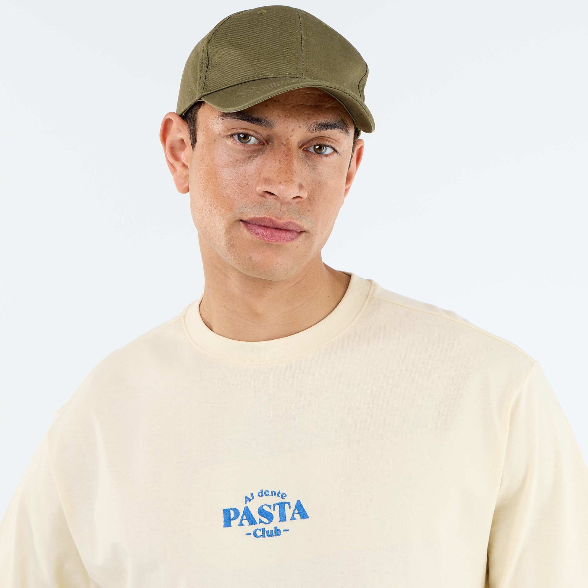 T-shirt à manches courtes avec imprimés et broderies recto/verso JAUNE