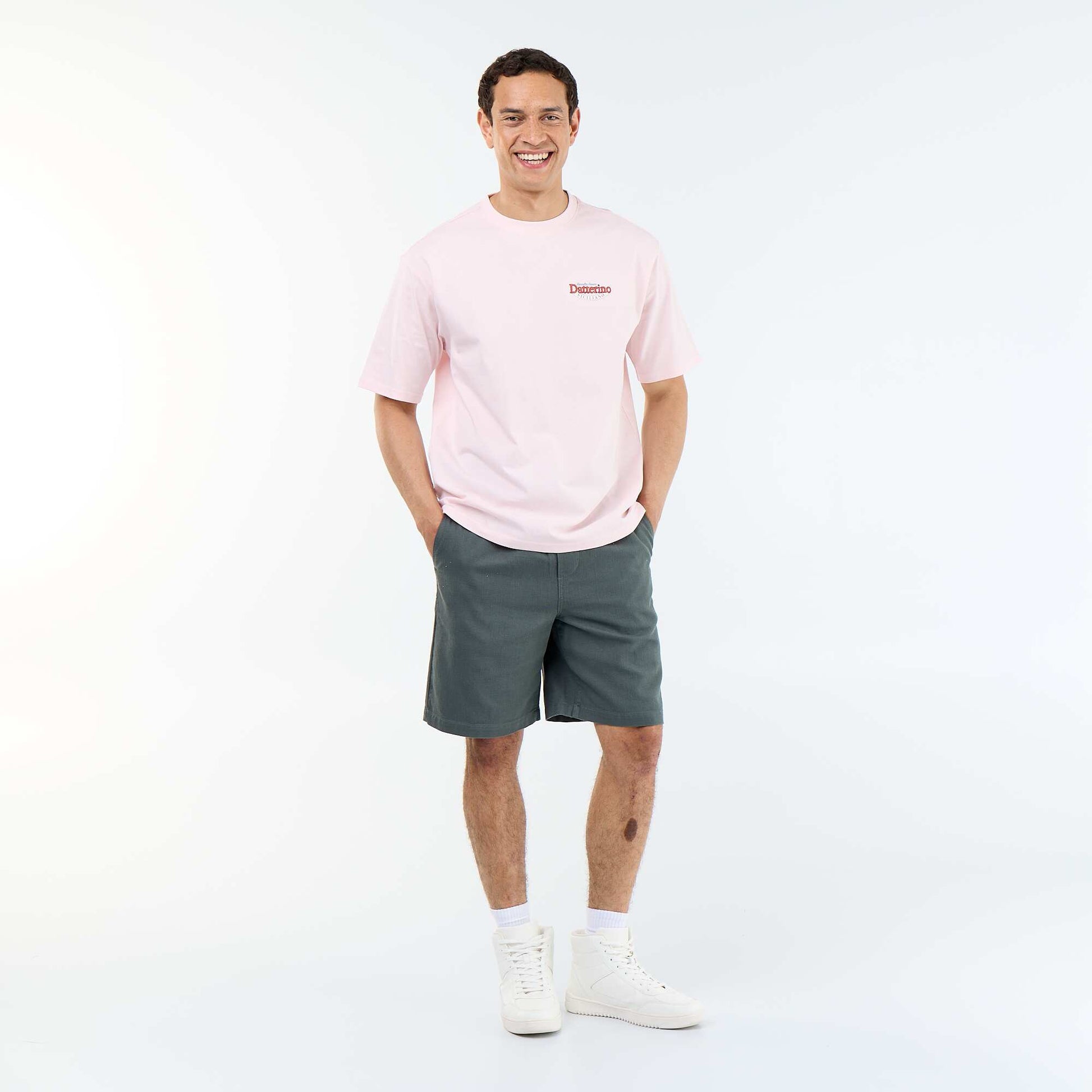 T-shirt à manches courtes avec imprimés et broderies recto/verso ROSE