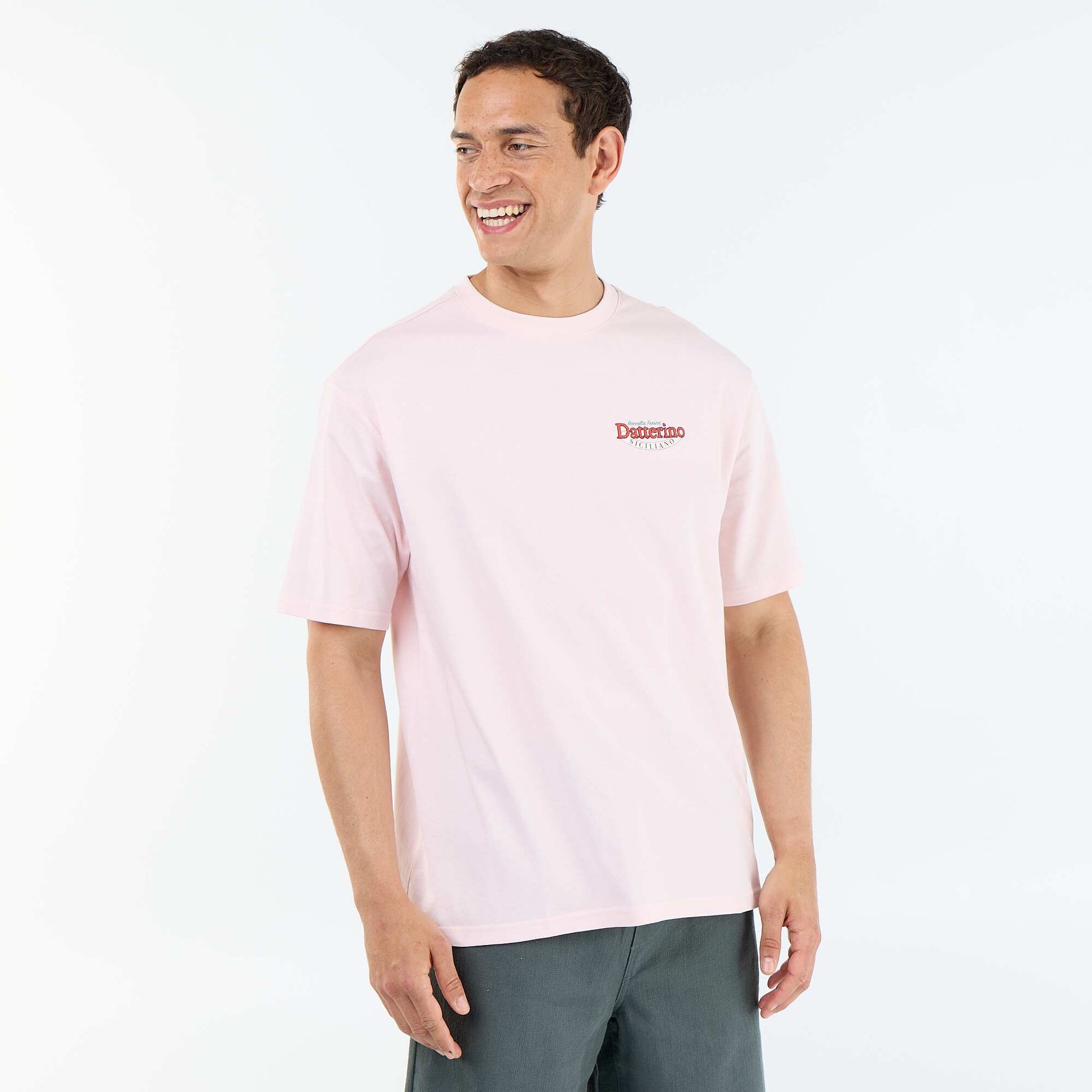 T-shirt à manches courtes avec imprimés et broderies recto/verso ROSE