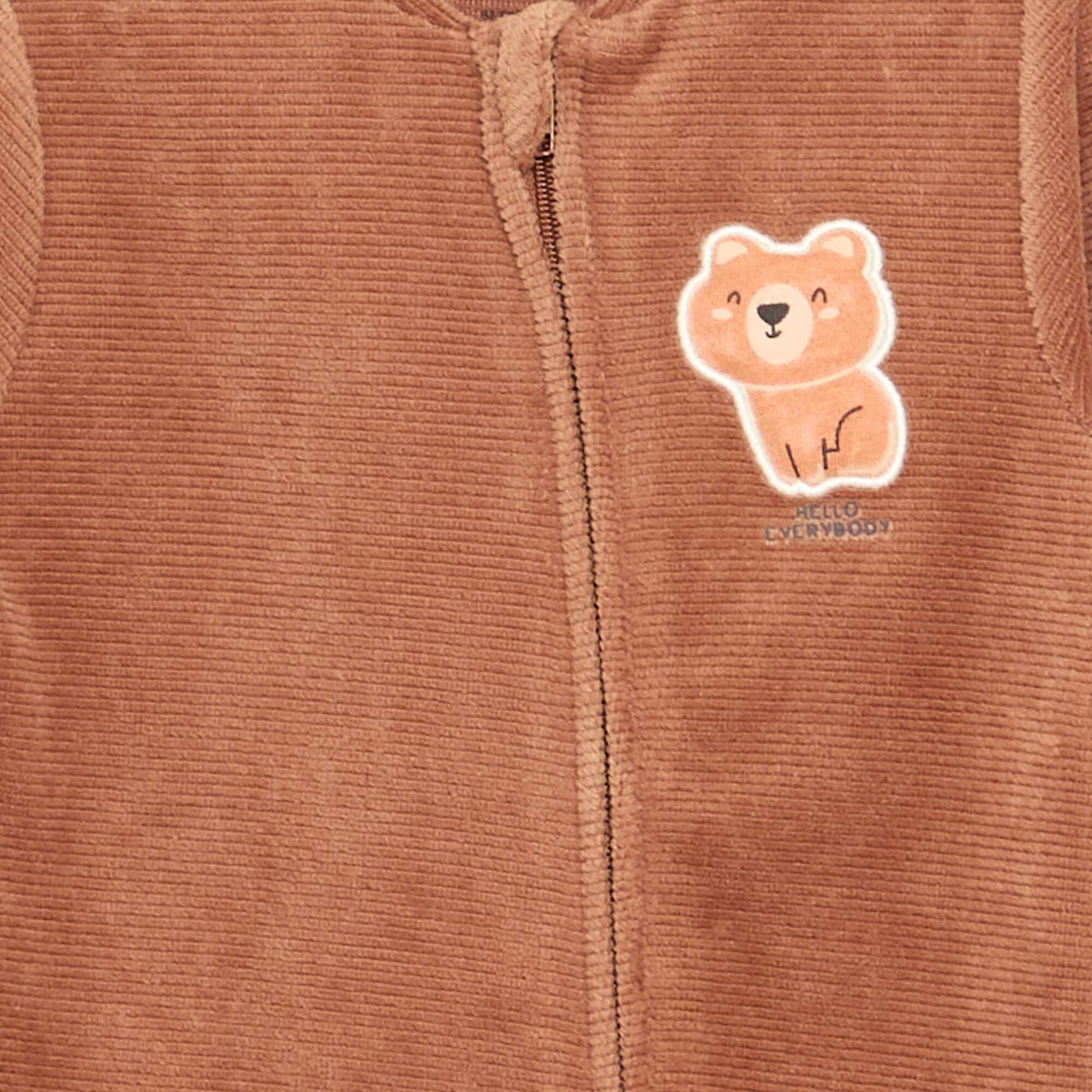 Pyjama dors bien en velours MARRON